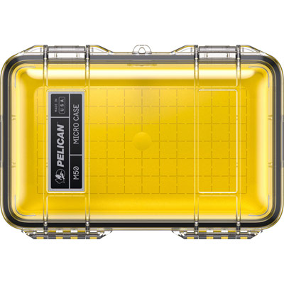 pelican m50 micro case clear yellow front